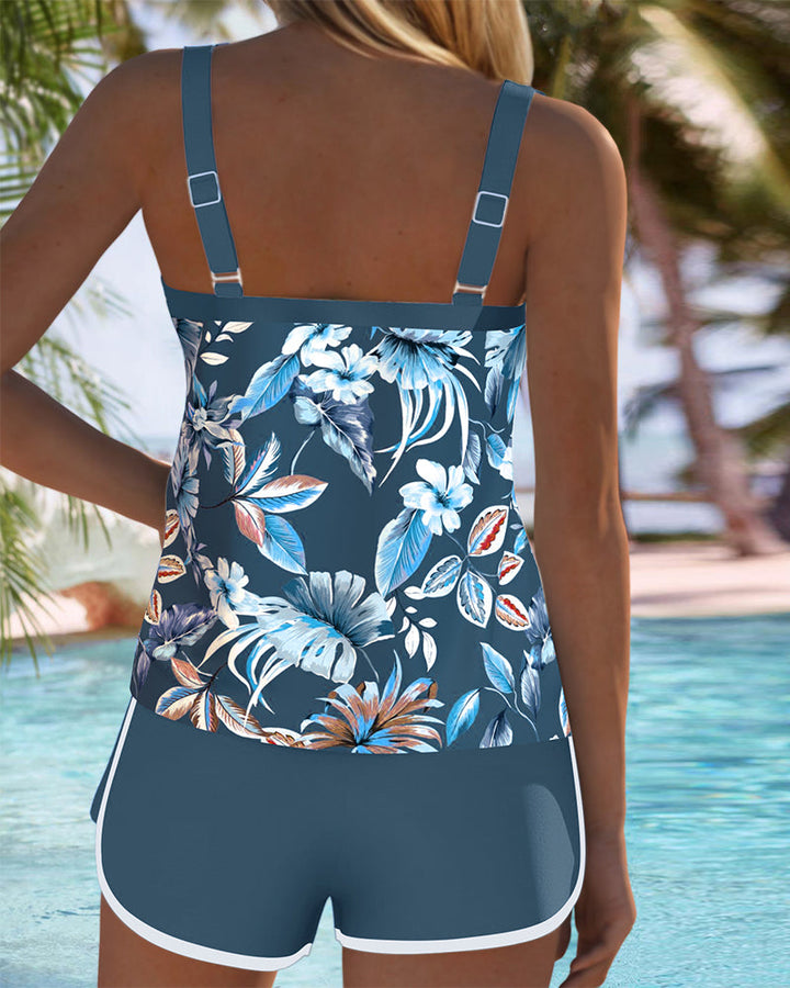 Daxin | Top Printed Tankini Without Sleeves in U Shape