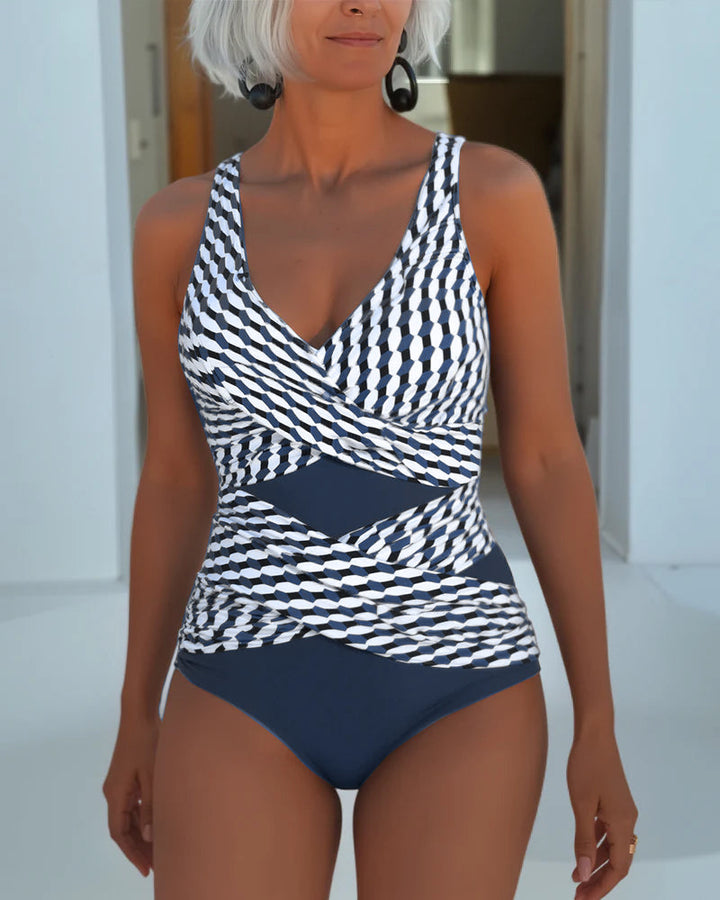 Qianmei | Cross-Design Swimsuit for Casual Resort Wear