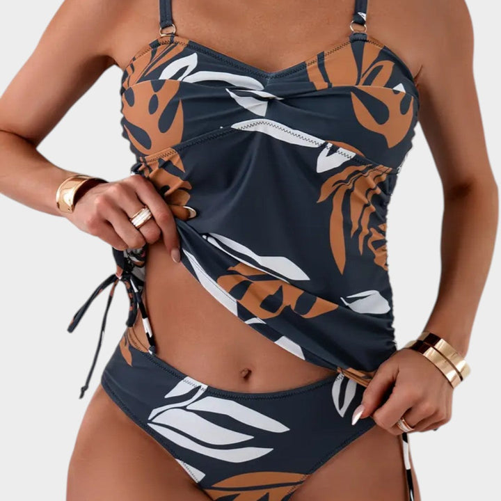 Zhenmei | Bikini with Tropical Leaf Print