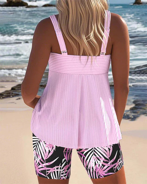 Nianyu | Bright Striped Tankini Shorts