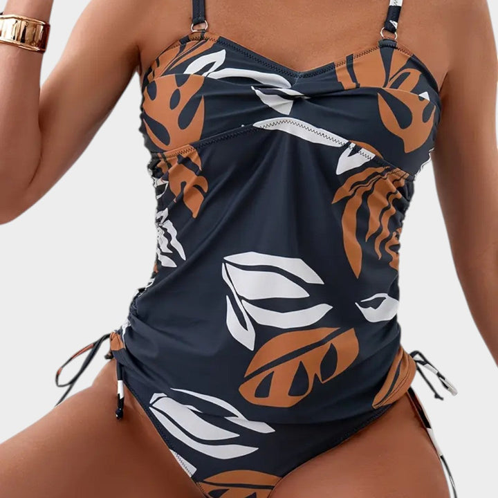 Zhenmei | Bikini with Tropical Leaf Print